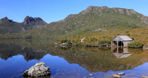 Cradle Mountain-Lake St Clair National Park at early morning, Tasmania Australia Stock Footage 161520515
