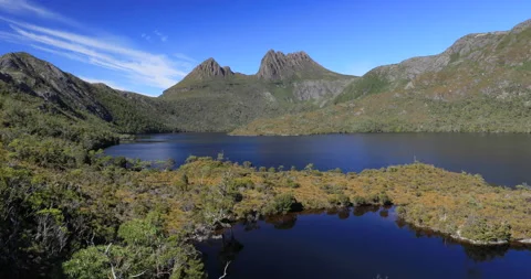Cradle Mountain-Lake St Clair National Park at early morning, Tasmania Australia Stock Footage 161522726
