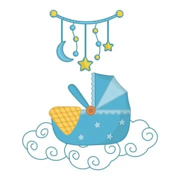 Cradle over a cloud vector illustration Illustrazione stock