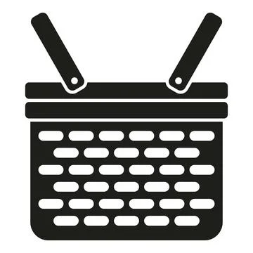 Craft basket icon simple vector. Handle market Illustration