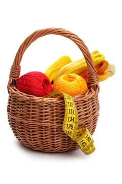Craft basket, isolated Stock Photos