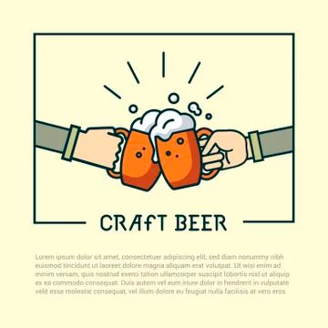Craft Beer Artisan Creative Vector Stamp Sign Concept with a place for text. Stock Illustration