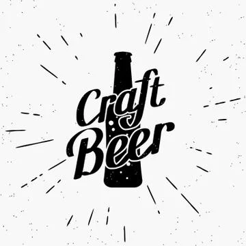 Craft beer black label Stock Illustration