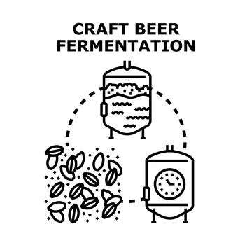 Craft beer fermentation process illustrating brewing industry stages Illustrazione stock
