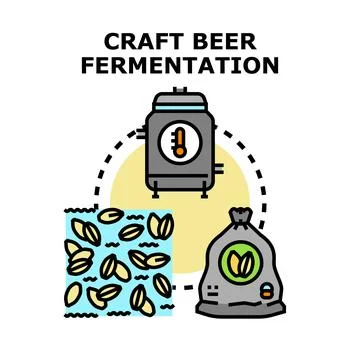 Craft beer fermentation process vector illustration Stock Illustration