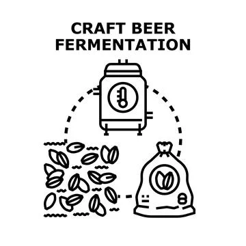 Craft beer fermentation process vector illustration Illustrazione stock