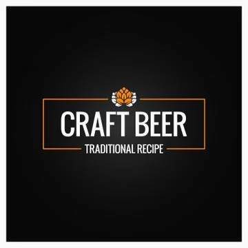 Craft beer logo design background Stock Illustration