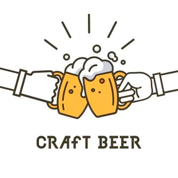 Craft beer logo, lettering vector illustration emblem design. Stock Illustration