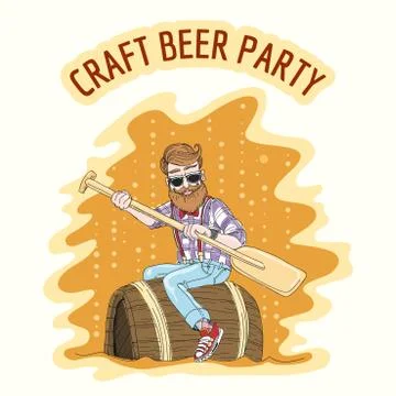 Craft Beer Party Stock Illustration