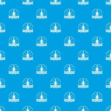 Craft beer pattern vector seamless blue イラスト素材
