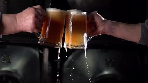 Craft Beer Pour Captured in High Speed to Show Bubbles and Foam Formation in a Stock Footage 324861598