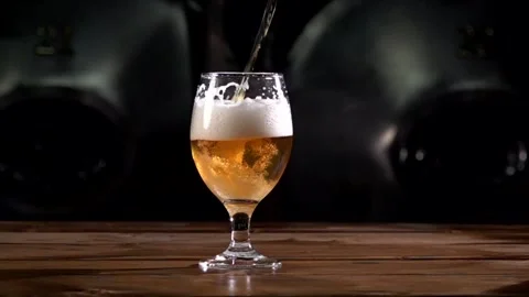 Craft Beer Pour in Slow Motion Shows the Art of Brewing With Detailed Foam and Stock Footage 327618233