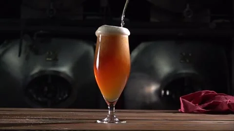 Craft Beer Pouring Process Captured at 1000 Fps Slow Motion in a Brewery Setting Stock Footage 324832011
