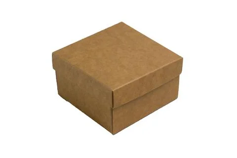 Craft box isolate on a white background. Background with place for text. Deli 스톡 사진