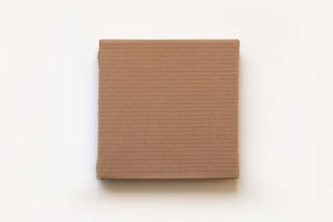 Craft box square on a white background Stock Photos