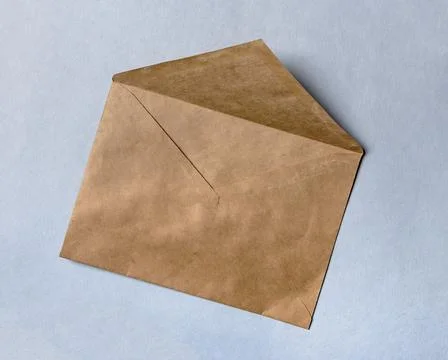 Craft brown envelope. Open empty envelop Stock Photos