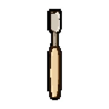 Craft chisel carving pixel art vector illustration Illustration