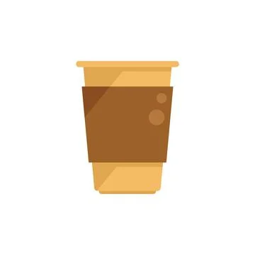 Craft coffee cup icon flat vector. Eco container Stock Illustration