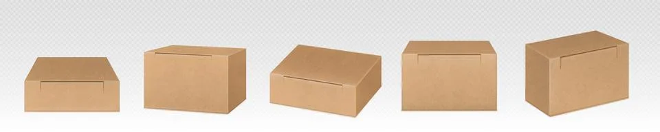 Craft eco package, boxes mockup, brown containers イラスト素材