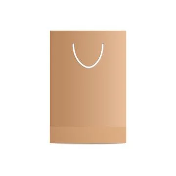 Craft empty bag and a package of brown paper for shopping and gifts with white Illustrazione stock