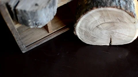 Craft envelope is placed on the table. Rustic wooden style. Vintage composition. Stock Footage 98396318
