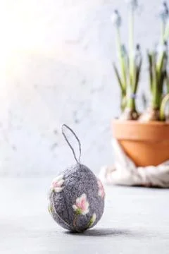 Craft felting Easter egg Stock Photos