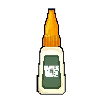 Craft glue bottle pixel art vector illustration Stock Illustration