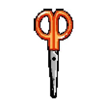 Craft kid scissors pixel art vector illustration Stock Illustration