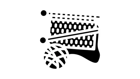 Craft knitting wool glyph icon animation Stock Footage 326744688