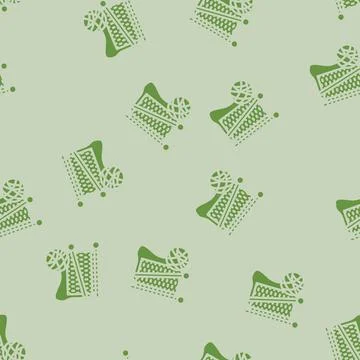 Craft knitting wool glyph vector seamless pattern Stock Illustration