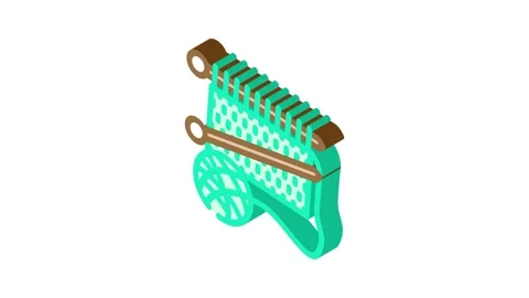 Craft knitting wool isometric icon animation Video stock 327291906