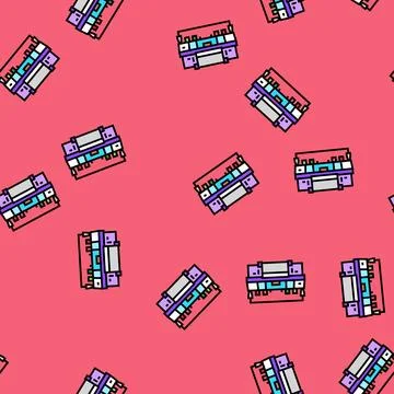Craft knitting wool vector seamless pattern Stock Illustration
