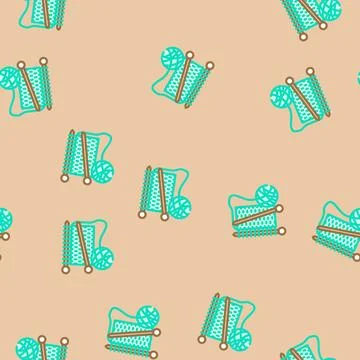 Craft knitting wool vector seamless pattern Stock Illustration