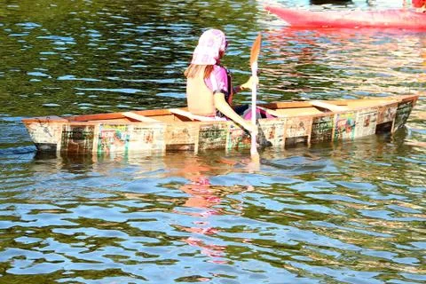 Craft made of recycled material Stock Photos