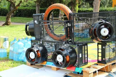 Craft made of recycled material Stock Photos