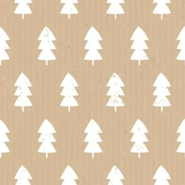 Craft Paper Christmas Pattern Illustrazione stock