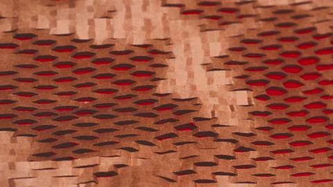 The craft paper pattern banner was shot close-up on a red background Stock Photos