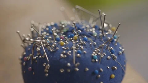 Craft pins in soft ball Stock Footage 83978273