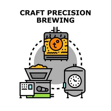 Craft precision brewing process concept illustration Stock Illustration