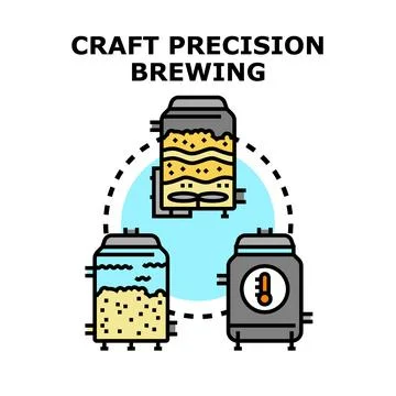 Craft precision brewing production process vector infographic Illustrazione stock