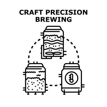 Craft precision brewing production process vector infographic Stock Illustration