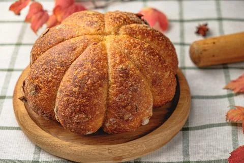Craft pumpkin bread with Stock Photos