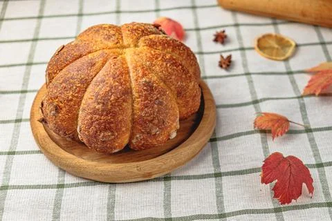 Craft pumpkin bread with Stock Photos