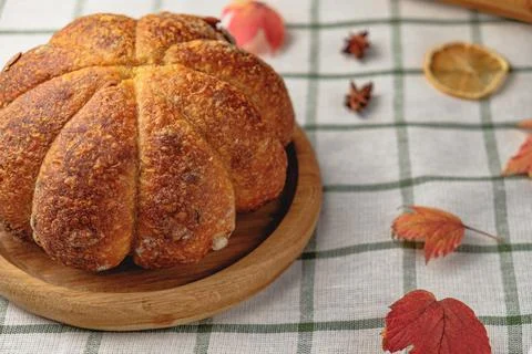 Craft pumpkin bread with Stock Photos
