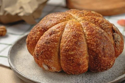 Craft pumpkin bread with Stock Photos