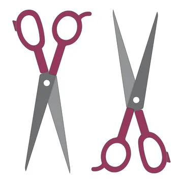 Craft Scissors Icon Flat Design Stock Illustration