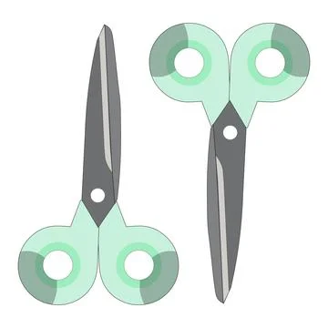 Craft Scissors Icon Flat Design Stock Illustration