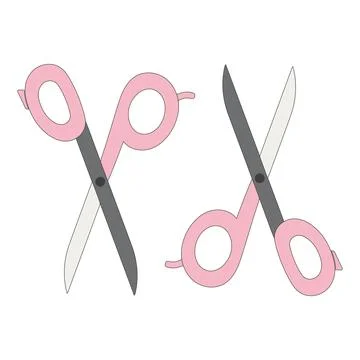 Craft Scissors Icon Flat Design Stock Illustration