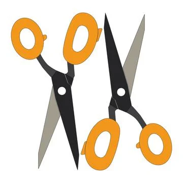 Craft Scissors Icon Flat Design Stock Illustration