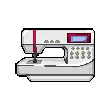 Craft sew machine pixel art vector illustration Illustrazione stock